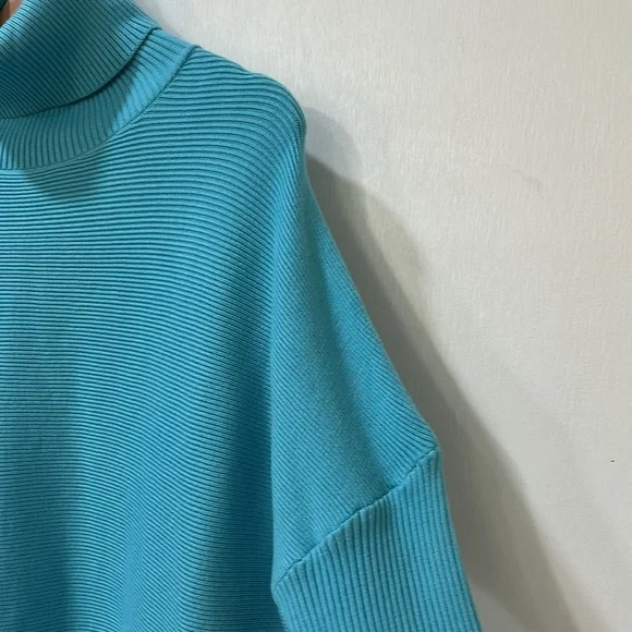 LILLISURY WOMENS RIBBED TURTLENECK SWEATER BABYBLUE Sz MD NEW - Picture 9 of 12